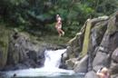 Lew jumps off waterfall in Dominica